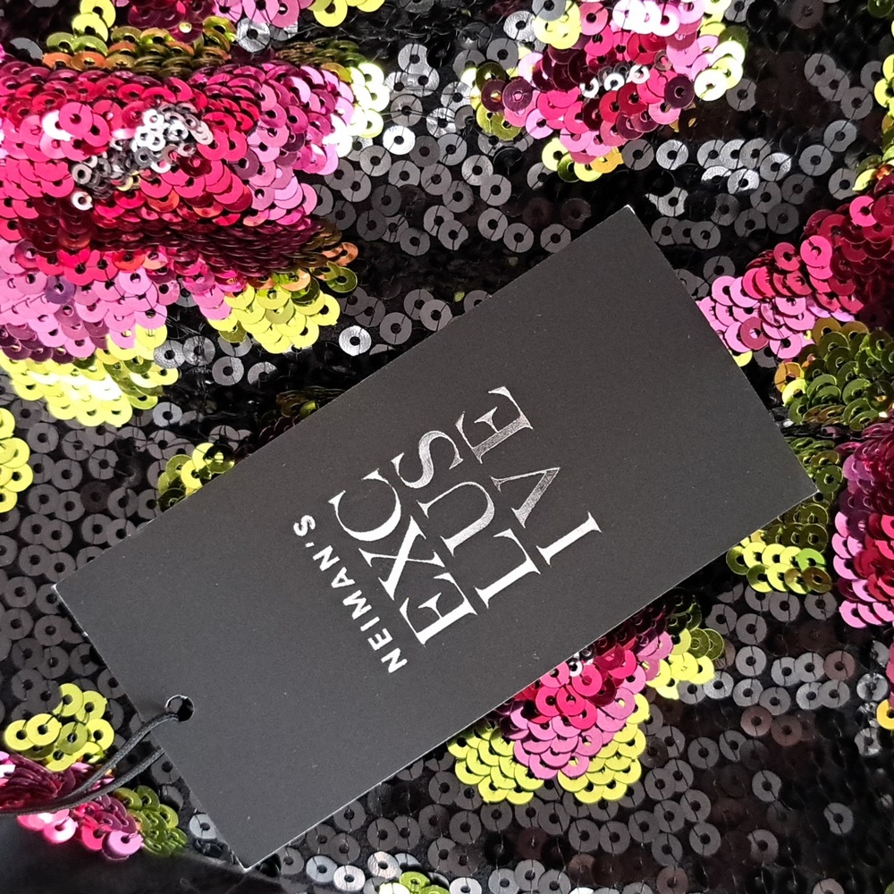 NEW (without price tag) For Love & Lemons black floral sequin mini dress US S - Picture 4 of 4
